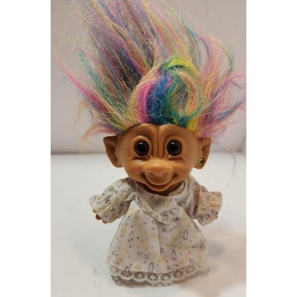 Vintage Lot of 4 Trolls - Lotto Rainbow Chicken and Baby Rainbow - Picture 12 of 16